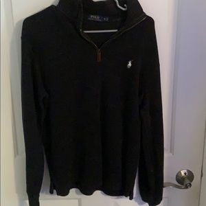 dark grey polo 1/4 zip